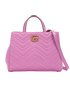 Small GG Marmont Chevron Tote, &pound;850, Handbags, Pink, Leather, Front view